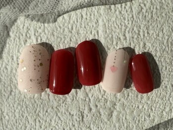 バタフライ 津田沼店(Butterfly)/定額デザインA/ハートネイル