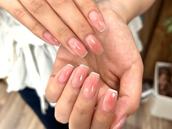 桃チークネイル