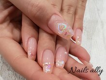 ネイルズアリー 立川店(Nails ally)/ハートビーム×ホロ×ラメグラ