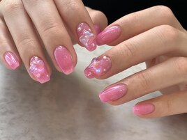 シアーピンク蝶々デザイン