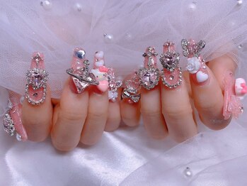 スノーネイルサロン 新宿店(Snow nail salon)/デコデコ蝶々ハートキャラクター