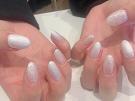 クリアフレンチ ショートネイル