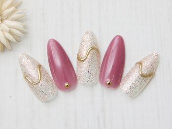 モウ(mow)/キラキラ/ミラー/くすみピンク