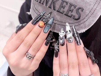 ハロウィンネイル　スカルプ