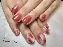 ツインネイル 塩釜口店(twin.nail)/カフェ×ニュアンスワンカラー