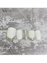 ネイルアンドまつげ リュフェール 五反田(Nail Lufaire)/ホワイトミラーライン