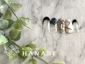 ネイルルーム ハナビ(NailRoomHANABI)/大理石とミラーのクールネイル