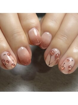 マグネット×さくらんぼネイル