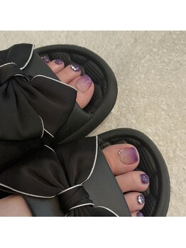 カノアネイル(kanoa nail)の写真/今からの季節にぴったり◎うる艶オーロラフット