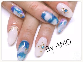 アモ ラブネイルズ(AMO Love nails)/夏タイダイ
