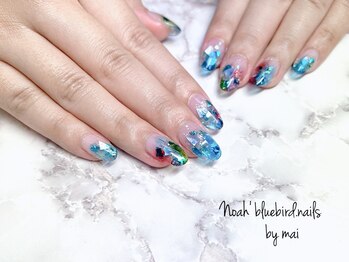 ノアブルーバードネイルズ(Noah' bluebird .nails)/ Blue燦めきデザスカ