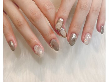 ニュアンス お花ネイル