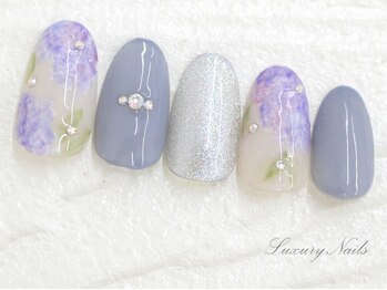 ラグジュアリーネイルズ オオミヤ(Luxury Nails Omiya)/大人*紫陽花ネイル