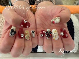 クリスマス×キラキラネイル