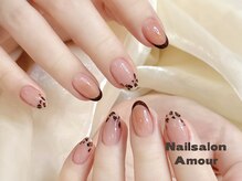 アムールユシマテン 上野湯島店(Amour)/ヒョウ柄、秋ネイル