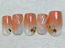 オレンジシェルネイル オーロラ