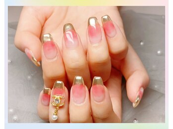 センシー ネイル スタジオ(Sensy Nail Studio)/ゴールドミラー フレンチ