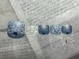 手描きフラワーフットネイル