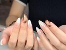琥珀カフェラテネイル
