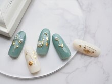 ネイル スパ ココプラス(Nail spa Cocoplus)/パールのお花ニュアンスネイル