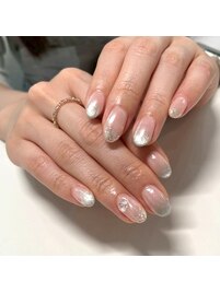 ラメグラネイル/シルバーネイル