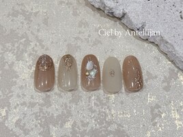 上品くすみ秋ネイル