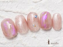 アイネイルズ 横浜WEST店(I-nails)/ピンクオーロラしずく8000円