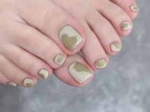 ネイルサロン モネ(Monet)/フット　ピスタチオ個性派ネイル