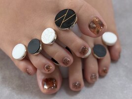 フット　べっこう風ネイル