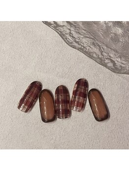 ムー(moo)/秋チェックネイル