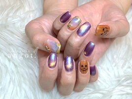 パープルハロウィンネイル