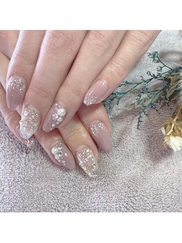 ロータス Lotus/ラメ×ビジューネイル