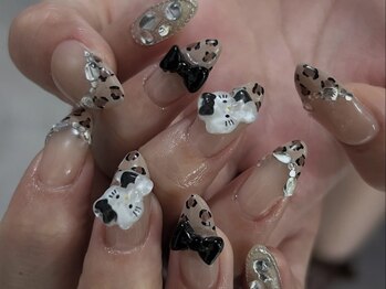 ゆびノさき +tennoji/ヒョウ柄ネイル