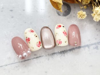 キャンアイドレッシー 足利店(Can I Dressy)/春・大人可愛い上品ネイル¥6000