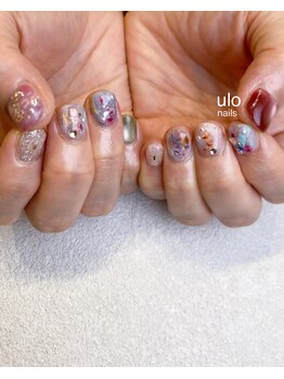 ウロネイルズ(ulo nails)/ニュアンスフラワーネイル