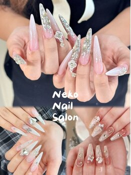 ネコ 神戸駅店(Neko)の写真/《チップ長さ出し》韓国ネイルに必須◆長さだし×うるツヤカラー×キラキラパーツであざと可愛いネイルを♪