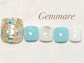 華やかシェルキラキラネイル