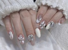 ミネットネイル 池袋(Minette nail)/贅沢な輝きのビジューフラワー 