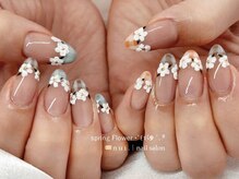 n u i. | nail salon 下北沢【パラジェル・フィルイン・持ち込み・長さだし】/フラワーフレンチ