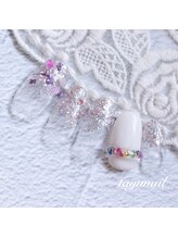 たゆ ネイル(たゆnail)/ぷっくりリングフラワーネイル