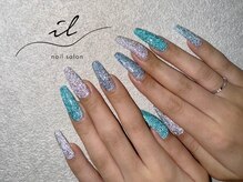 イル 神戸店/ターコイズ×フラッシュネイル
