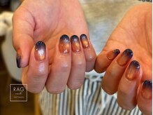 ラグ ネイル(RAG nail)の雰囲気(秋の空の様な夕焼けネイル。)