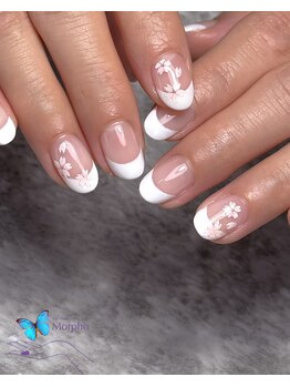 モルフォ 千駄ヶ谷(Morpho)/シンプル白フレンチ&桜アート