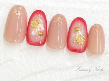 ラグジュアリーネイルズ オオミヤ(Luxury Nails Omiya)/個性派*ナチュラルピンク