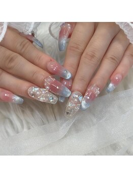 リンドネイル バイ モカ アンド ララ(Lind nail by moca and LaLa)/水色チーク