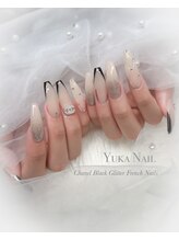 ユカネイル(Yuka Nail)/シルバー＆ブラックフレンチ♪