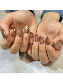 ブラウンニュアンス定額ネイル