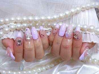 プティネイル(Puty Nail)/メンカラ紫フレンチネイル♪
