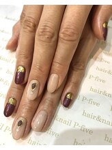 ヘアアンドネイル ピーファイブ(P-five)/上品なミラーネイル思い