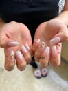 シンプルアート×ジェルネイル